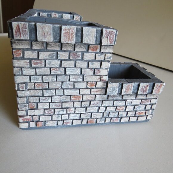 HANDCRAFTED CASTLE 90% wood Medieval Fortress Pretend Play or Desk Organizer - Picture 5 of 11